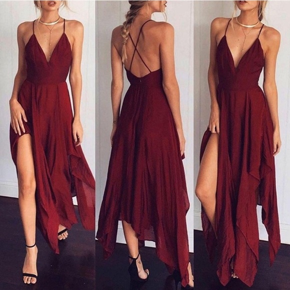Amy Fashion Dresses & Skirts - Burgandy dress NWOT Amy Fashion Dresses & Skirts - Burgandy dress NWOT